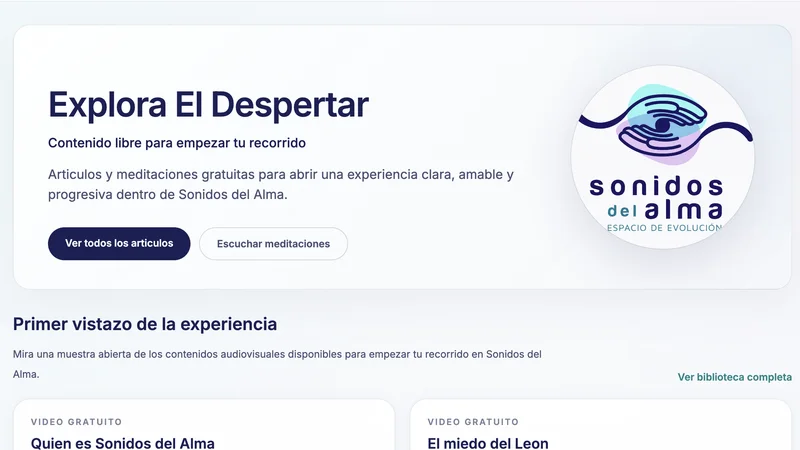 Sonidos del Alma — Plataforma de Educación Consciente y Experiencias Premium